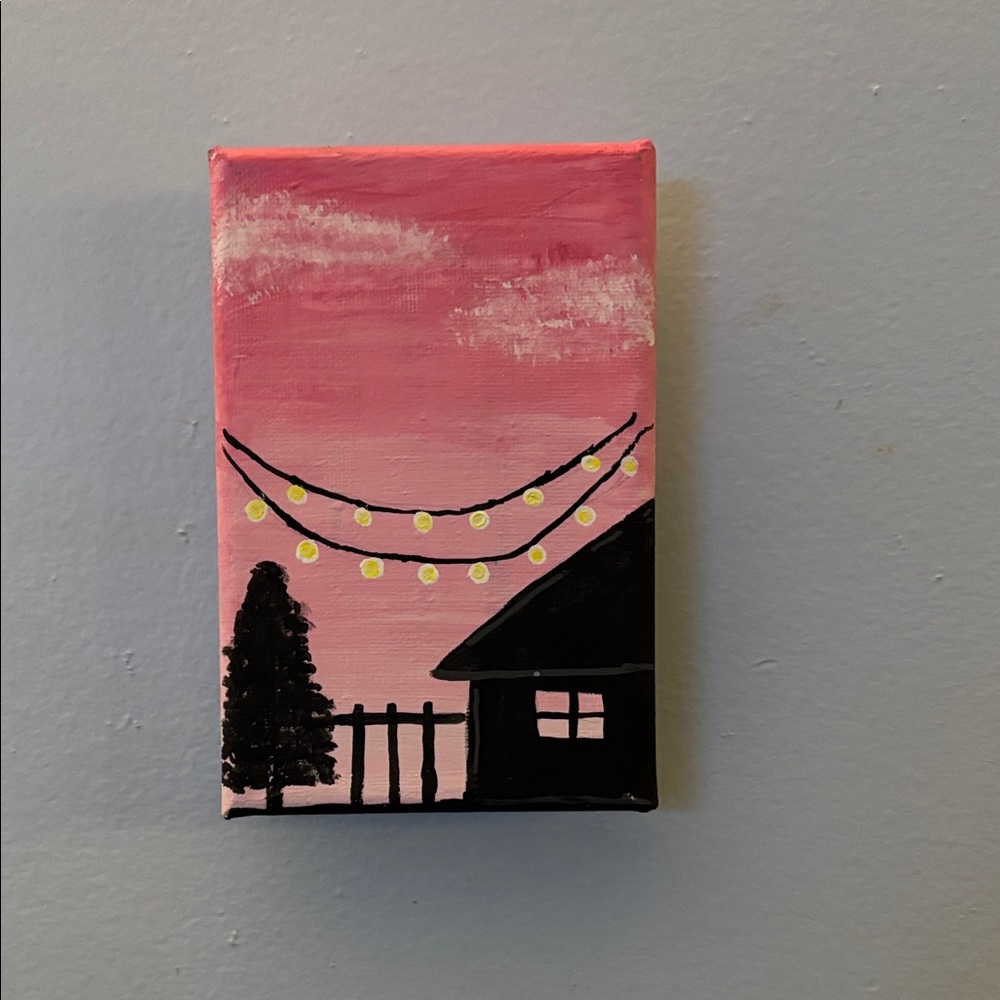 Pink and Black Canvas Art